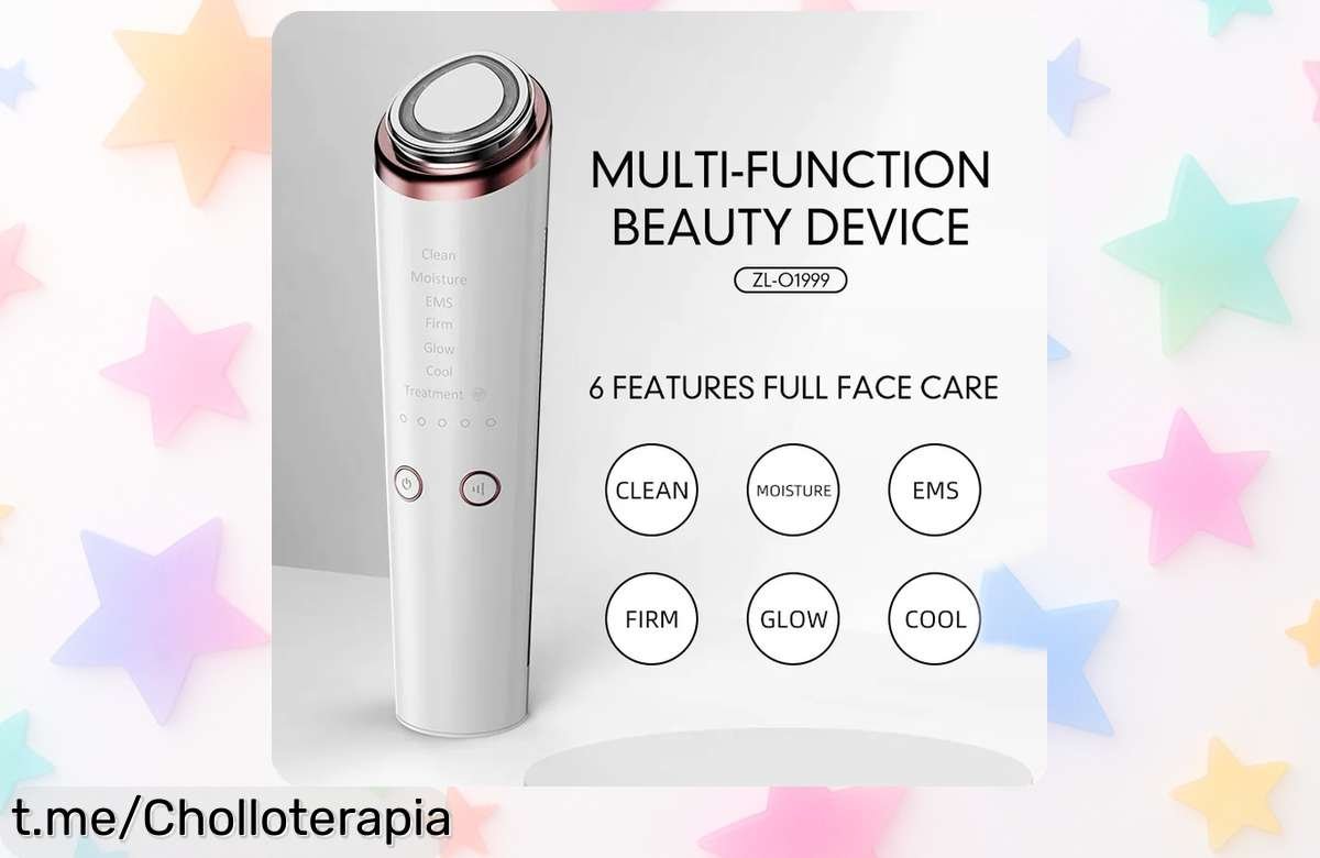Dispositivo de belleza facial de microcorriente con luz LED a precio loco, rejuvenece tu piel y luce radiante ¡No te lo pierdas, esta oferta es un super chollo que se va volando!