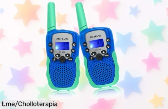 Divertidos walkie talkies Retevis para peques con linterna y manos libres, ¡ofertón que hará sus juegos más seguros! Regálales risas antes de que vuelen las unidades.
