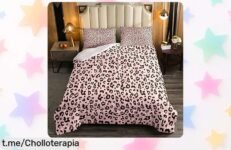 Edredón de leopardo rosa y negro ultra suave para niños a precio muy bajo, ¡llena su habitación de magia antes de que se agote esta oferta increíble!