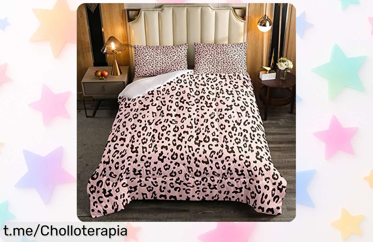 Edredón de leopardo rosa y negro ultra suave para niños a precio muy bajo, ¡llena su habitación de magia antes de que se agote esta oferta increíble!