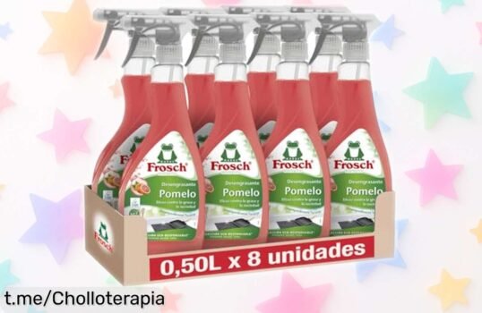 Eliminador de grasa Frosch con aroma a pomelo, ¡preparado para dejar todo brillante y súper limpio! Aprovecha esta oferta limitada que cambiará tu limpieza para siempre.