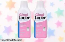 Enjuague bucal LACER GINGI 2x500ml, oferta imperdible que elimina la placa y cuida tus encías en solo 48h. ¡Hazte con el tuyo, tu sonrisa brillará encantada!