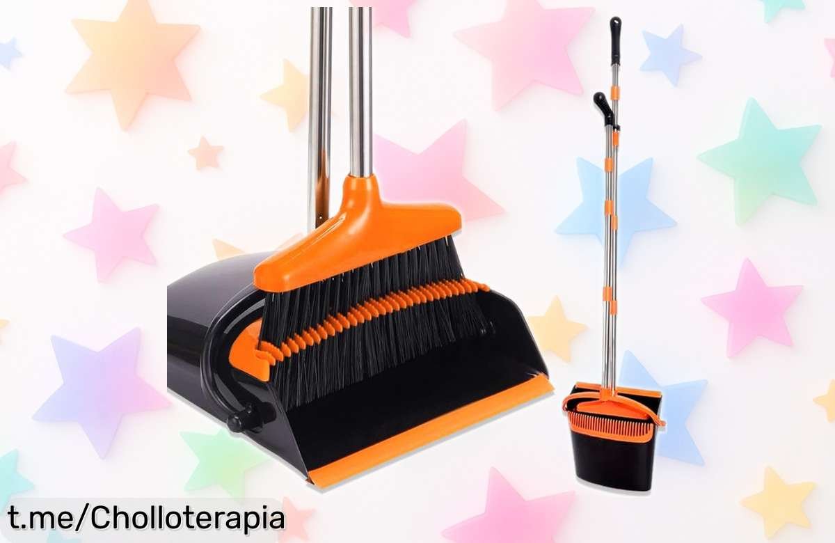 Escoba y recogedor plegable JUPPLIES, ¡la solución definitiva para barrer sin esfuerzo y a un precio rebajado que no puedes dejar escapar! Siente la satisfacción de limpiar al instante.