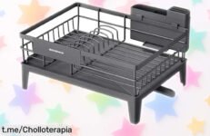 Escurreplatos giratorio y extensible SONGMICS que drena en un abrir y cerrar de ojos, ¡aprovecha esta oferta rebajada antes de que desaparezca!