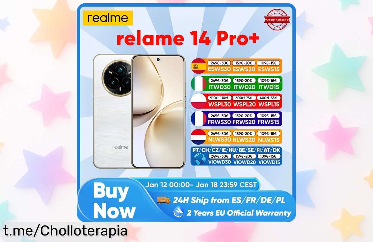 Espectacular smartphone Realme 14 Pro Plus 5G con pantalla OLED y cámara de 50MP, ¡aprovéchalo ya antes que se agote este super chollo irrepetible!