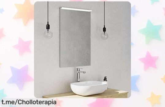 Espejo de baño con LED que ilumina y decora tus espacios: ¡ofertón rebajado para darle un toque único a tu hogar! No te quedes sin el tuyo, la oportunidad perfecta se va volando.
