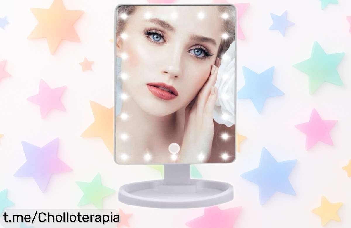 Espejo de maquillaje con luz LED y 15 bombillas: ¡rebajado a un precio increíble! Ilumina tus mañanas y consigue ese look soñado antes de que se agoten.