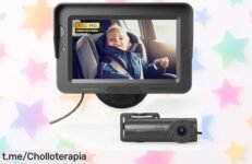 Espejo retrovisor para bebé GROWNSY con cámara HD 1080P, calidad de imagen brutal ¡aprovecha este super chollo rebajado y vive momentos inolvidables con tu peque!