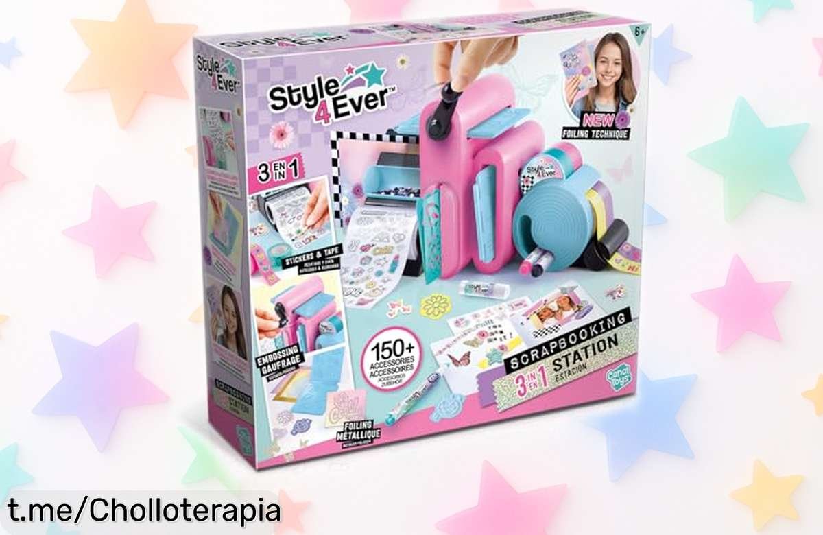 Estación de scrapbooking 3 en 1 Canal Toys con más de 150 accesorios: ¡un super chollo para que los pequeños artistas desaten su creatividad! Corre, que vuelan las unidades.