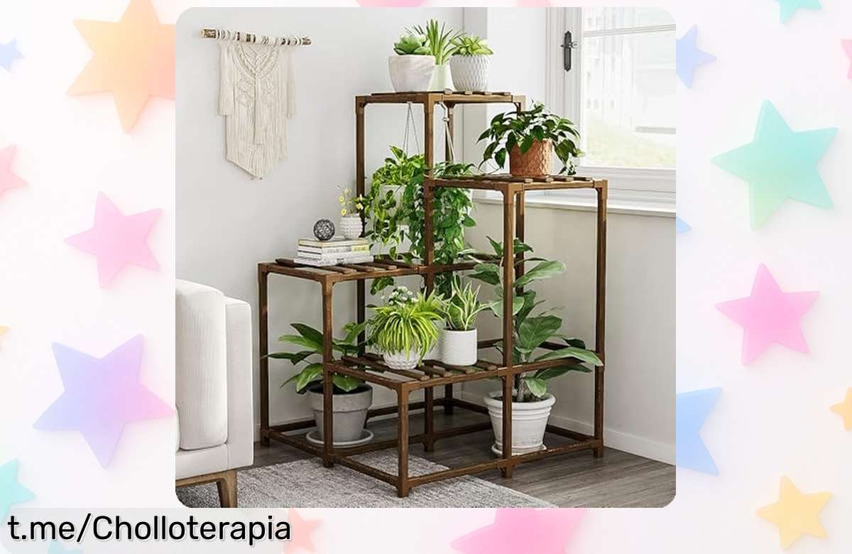 Estante de plantas de esquina Bamworld, diseño único para 5 macetas, ¡precio rebajado en un super chollo que no puedes dejar escapar! Dale vida a tu hogar hoy mismo.