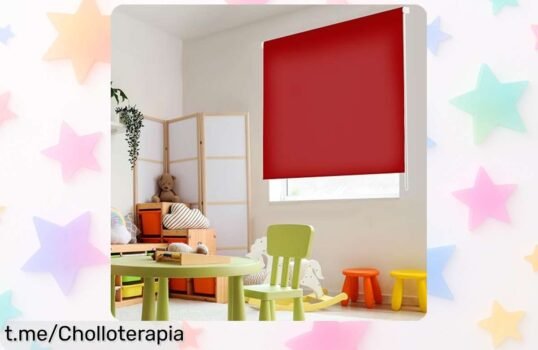 Estor enrollable translúcido rojo burdeos Blindecor Ara, super chollo rebajado que transformará tu hogar. ¡No dejes pasar esta oportunidad antes de que se agote!