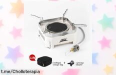 Estufa de gas portátil plegable para exteriores: aprovecha este precio loco y disfruta tus picnics como nunca antes, ¡no te la pierdas y hazla tuya ya!