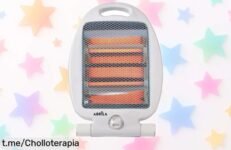 Estufa eléctrica portátil de cuarzo con 800W: ¡calor rápido y fácil a un precio rebajado que no querrás dejar pasar! Aprovecha este chollo y siente la calidez al instante.