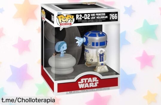 Figura de vinilo Star Wars R2D2 con Leia, edición deluxe a precio rebajado: ¡Hazlo feliz ahora mismo con este super chollo que no puedes dejar escapar!