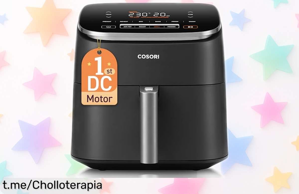 Freidora de aire super rápida Cosori Turbo Blaze 6L: ¡Súper rebaja para disfrutar comidas crujientes y jugosas sin casi aceite! No te pierdas este ofertón ahora mismo.