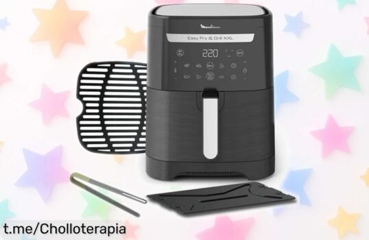 Freidora de aire y grill XXL Moulinex con 8 programas automáticos a un precio rebajado que hará feliz a toda la familia, ¡no te quedes sin ella y corre a aprovechar este super chollo!