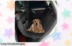 Funda para asiento de coche impermeable Oxford 600D, con bolsillo y precio rebajado que no podrás dejar escapar ¡Haz feliz a tu peludo mientras viajas tranquilo!