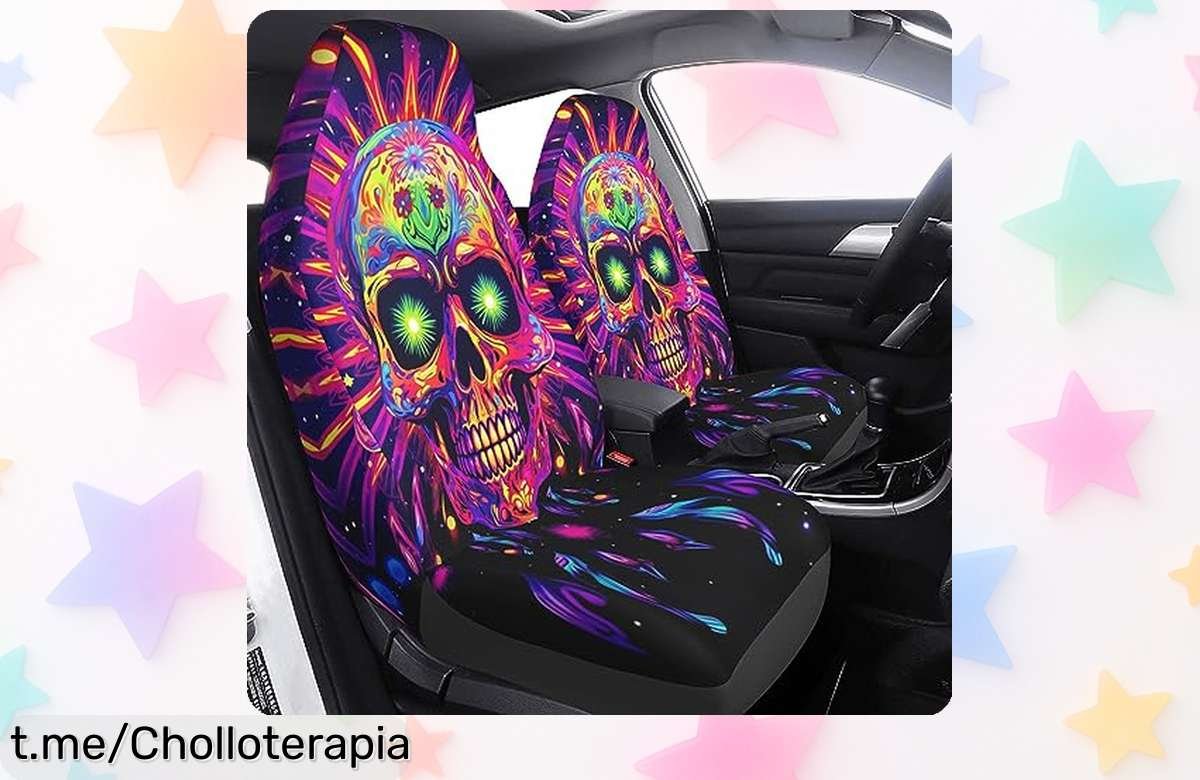 Fundas cool para asientos de coche con diseño sugar skull; dale estilo único a tu auto y aprovecha este super chollo ¡Precio rebajado solo por tiempo limitado!