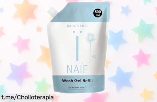 Gel de ducha nutritivo Naïf para bebés y niños, especialmente formulado para pieles sensibles; ¡aprovecha el precio rebajado y dale a tus peques el cariño que merecen ya!