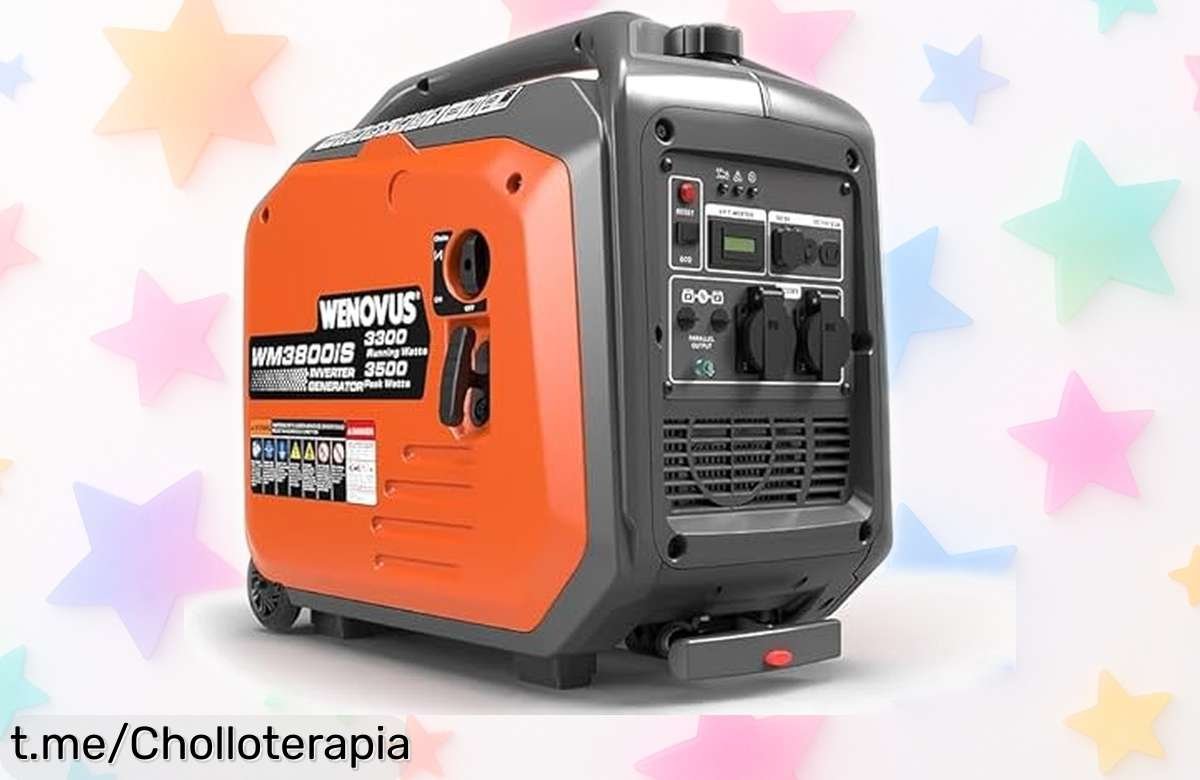 Generador eléctrico de gasolina Wenovus 3500W, super chollo con arranque fácil; lleva potencia y tranquilidad a tu vida antes que se acabe esta oportunidad única.