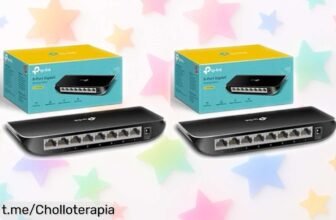 Gigabit switch de red TPLink con 8 puertos a precio loco, mejora tu conexión y disfruta tus tardes online como nunca. ¡No te quedes sin el tuyo!