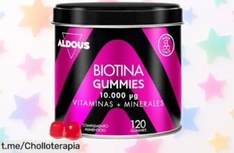 Gominolas de biotina extra fuertes para pelo, piel y uñas con vitaminas ¡Aprovecha este precio rebajado antes que se acabe y luce radiante todos los días!