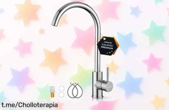 Grifo de cocina RelaxTY en acero inoxidable con giro 360° a precio rebajado, ¡un ofertón que transformará tu fregadero! Date prisa, quedan pocas unidades y esta ganga se va volando.