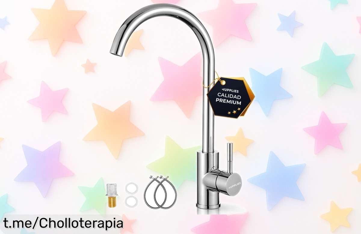 Grifo de cocina RelaxTY en acero inoxidable con giro 360° a precio rebajado, ¡un ofertón que transformará tu fregadero! Date prisa, quedan pocas unidades y esta ganga se va volando.