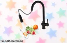 Grifo de cocina negro con doble función y rociador extraíble, un super chollo para que limpiar sea pan comido. No dejes pasar esta oportunidad antes de que se agote.