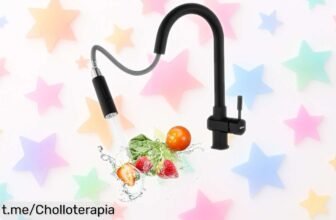 Grifo de cocina negro con doble función y rociador extraíble, un super chollo para que limpiar sea pan comido. No dejes pasar esta oportunidad antes de que se agote.