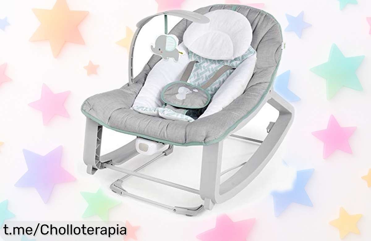 Hamaca mecedora 3en1 Ingenuity con vibraciones relajantes a precio rebajado, un super chollo para que tu bebé sonría y esté calmado. ¡No te quedes sin la tuya!