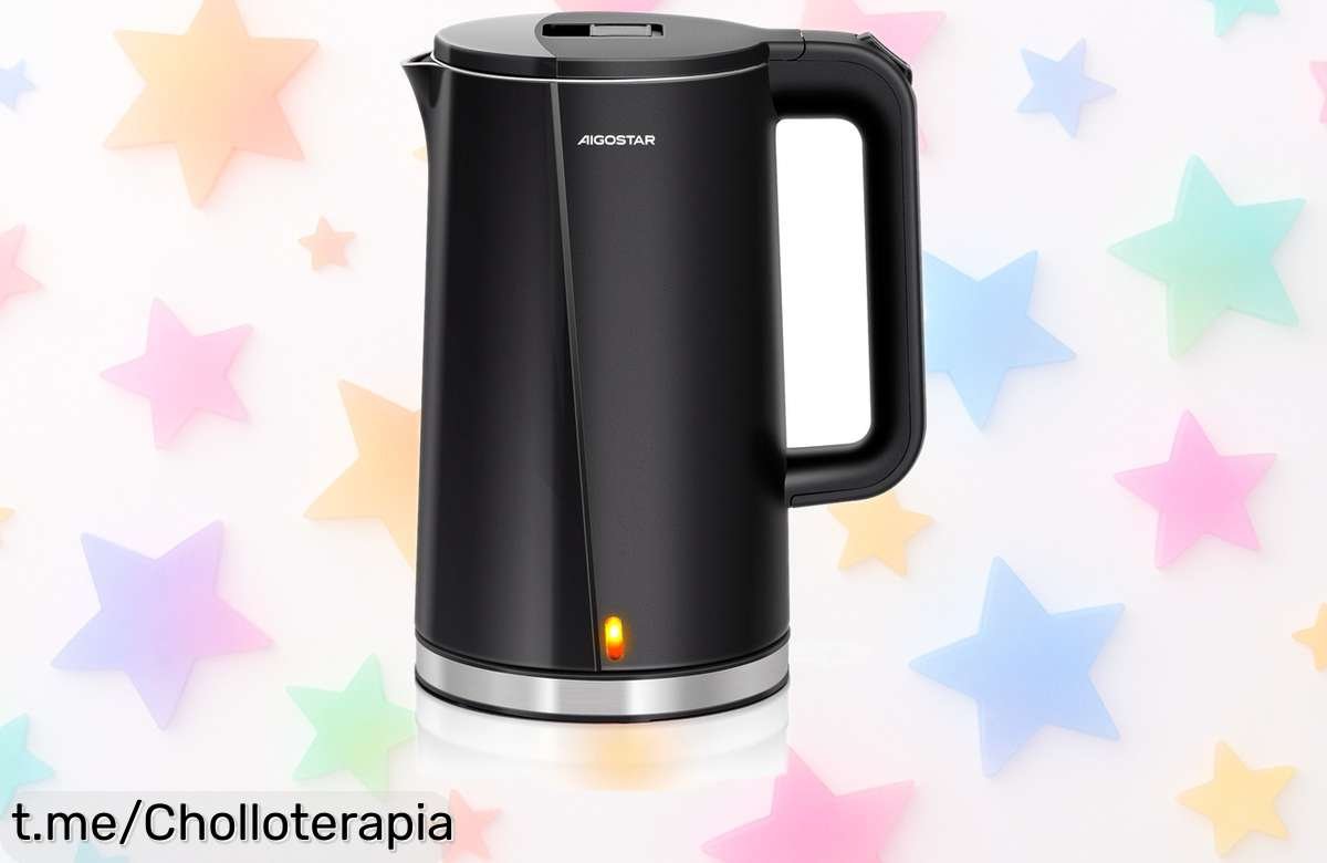 Hervidor eléctrico Aigostar de acero inoxidable con ebullición rapidísima, ¡aprovecha este súper chollo rebajado y siente la chispa del agua caliente sin preocupaciones!