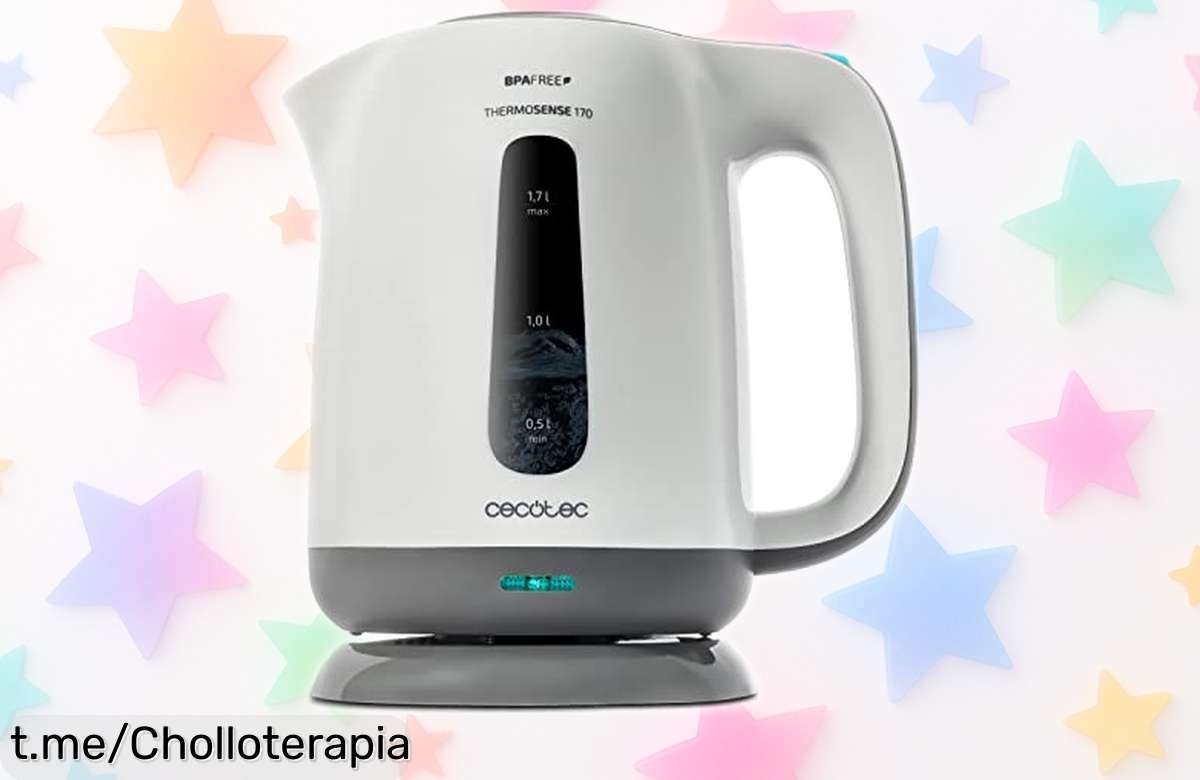 Hervidor eléctrico Cecotec ThermoSense 1,7 L de potencia imbatible: ¡reducido a un precio loco para disfrutar agua caliente en un instante! No te quedes sin el tuyo, date prisa.