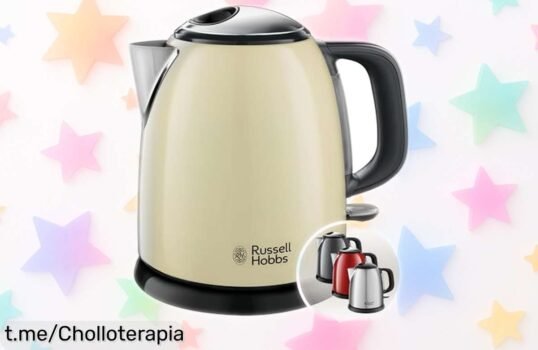 Hervidor eléctrico Russell Hobbs que hierve en 50 segundos, con filtro antical y base de 360°, ¡una oferta rebajada que te hará disfrutar cada té o café al instante!