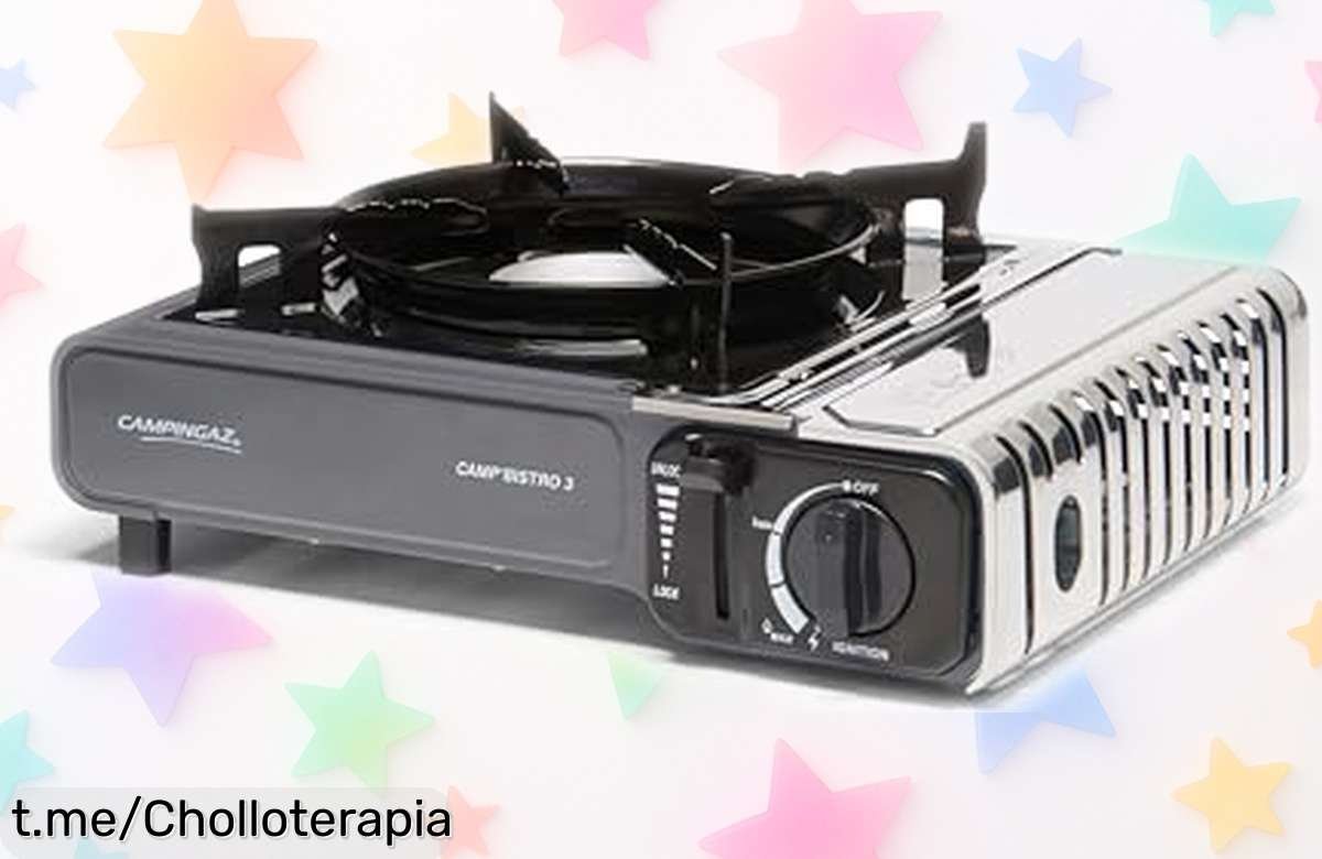 Hornillo de gas Campingaz: cocina donde quieras con seguridad doble y poder ajustable. ¡Chollo imperdible! Aprovecha el precio rebajado y conquista la aventura al aire libre ya.