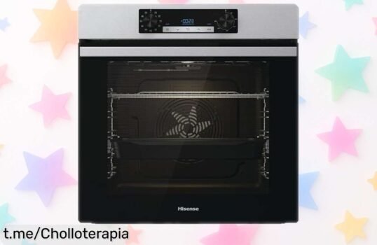 Horno hidrolítico Hisense, gran capacidad y limpieza fácil; ahora rebajado para que cocines rápido y sin complicaciones. ¡No dejes escapar esta oportunidad increíble!