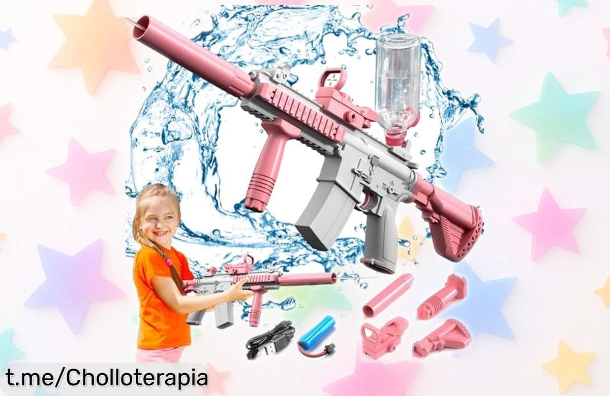 Impactante pistola de agua eléctrica automática con batería recargable; diversión asegurada a 9 metros y precio rebajado, ¡no te quedes sin la tuya para este verano!