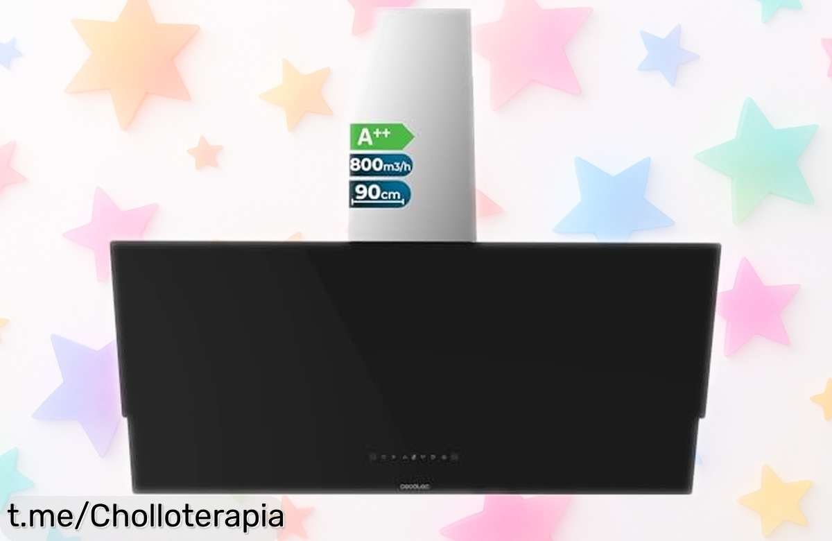 Impresionante campana extractora Cecotec de vidrio negro con succión de 800M3/h a precio rebajado: ¡di adiós al humo y disfruta cocinando!