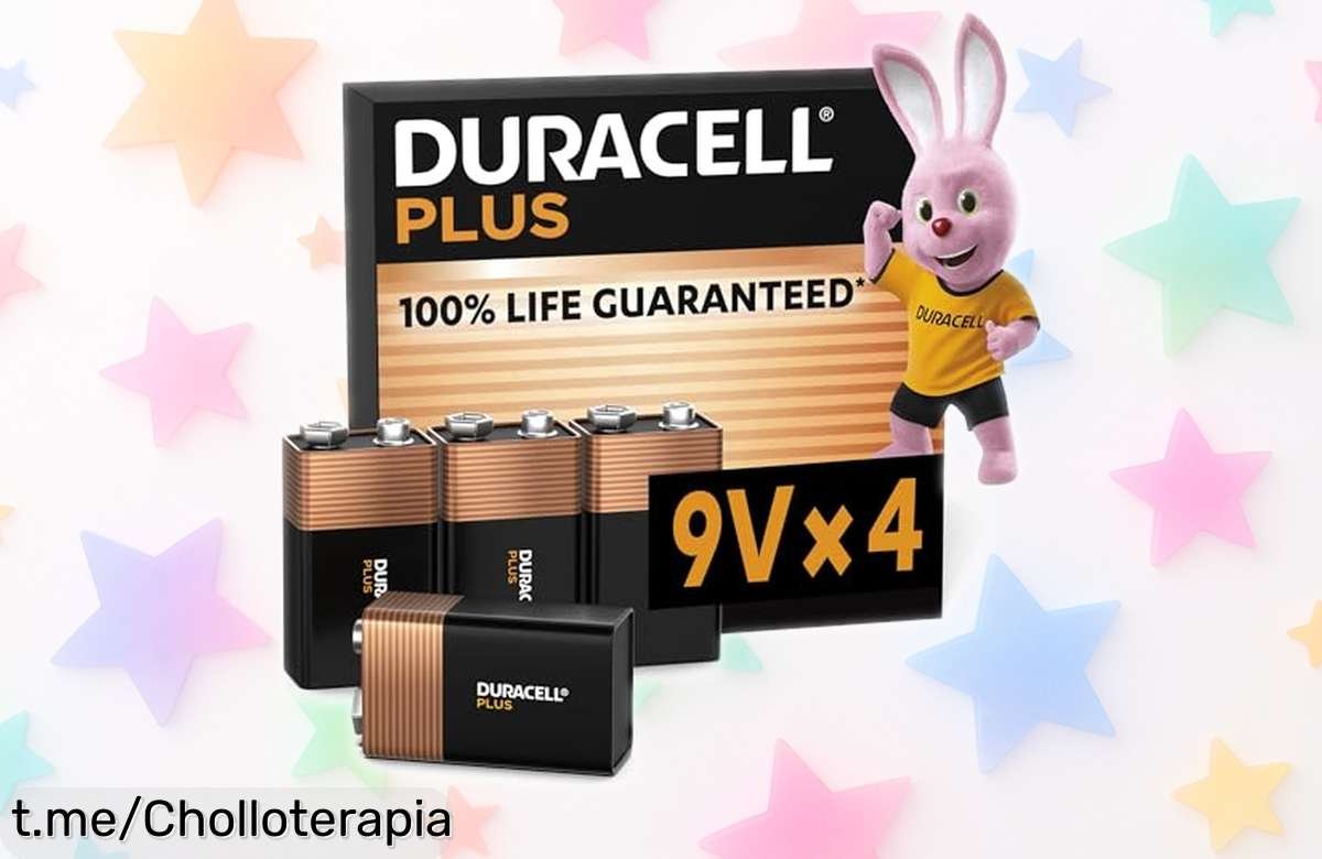 Impresionante paquete de 4 pilas Duracell Plus 9V a precio brutal, aguanta el doble y te da la energía que necesitas, ¡no lo pienses más antes de quedarte sin ellas!