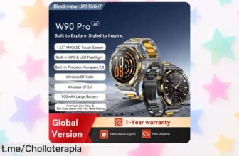 Impresionante reloj inteligente Blackview W90 Pro, resistente al agua y con GPS: disfruta de su pantalla AMOLED HD y batería de 20 días. ¡No te pierdas este ofertón exclusivo!