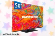 Impresionante televisor QLED 4K Daewoo de 50 pulgadas a precio rebajado, ¡lleva tus series y pelis al siguiente nivel con este super chollo! Corre que vuelan y no te quedes sin el tuyo.