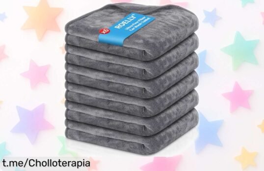 Increíble juego de 6 paños de microfibra para coche, duraderos y absorbentes. ¡Rebaja brutal por tiempo limitado! Mantén tu auto brillante y reluciente hoy mismo antes que se agoten.