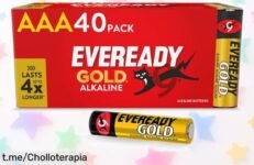Increíble pack de 40 pilas AAA Eveready Gold de Energizer a precio rebajado que no vuelve, ¡energía duradera y segura para tus momentos! Aprovéchalo antes de que desaparezcan.