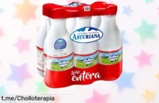 Increíble pack de 6 botellas de leche entera y semi Asturiana Lechera a precio rebajado, frescura garantizada para el hogar, ¡aprovecha este ofertón que vuela rápido!