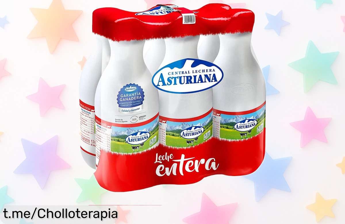 Increíble pack de 6 botellas de leche entera y semi Asturiana Lechera a precio rebajado, frescura garantizada para el hogar, ¡aprovecha este ofertón que vuela rápido!