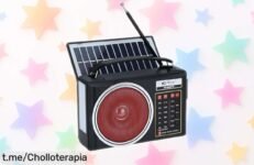 Increíble radio portátil retro con Bluetooth y solar para llevar tu música a donde quieras, ¡ahora en un super chollo que no puedes dejar escapar!