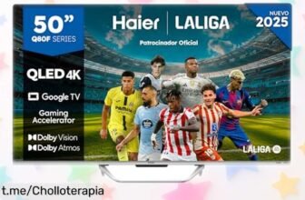 Increíble smart TV Haier QLED 4K con imagen ultra nítida y sonido Dolby Atmos a un precio loco, siente la emoción en cada escena ¡Aprovecha esta oportunidad única ya!