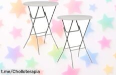 Increíbles mesas plegables redondas altas 80x110cm a precio rebajado, ¡un super chollo que no quieres perderte! Dale estilo a tus reuniones y haz que cada momento cuente.