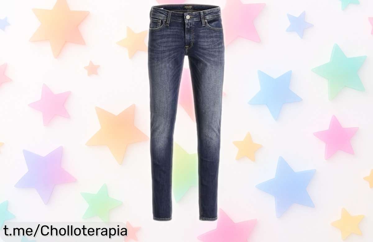 Jeans skinny fit Jack & Jones con ajuste perfecto y tela resistente, ¡super chollo ahora rebajados! No te quedes sin los tuyos, ¡corre antes de que se agoten!