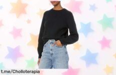 Jersey acanalado negro de Amazon Essentials, el super chollo que elevará tu estilo; ¡aprovéchalo antes de que se agote y luce espectacular ya!
